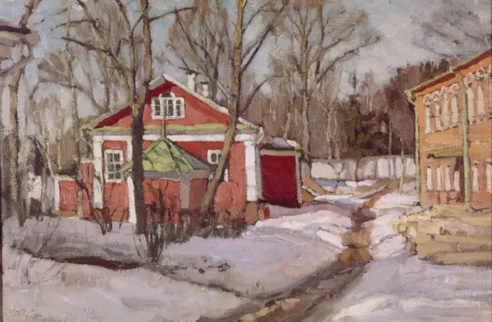 Framed Print : Country Estate in Winter, 1904. Artist: Zhukovsky, Stanislav Yulianovich (1873-1944) Framed Print : Country Estate in Winter, 1904. Artist: Zhukovsky, Stanislav Yulianovich (1873-1944)