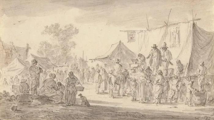 Framed Print : Country Fair, 1653. Creator: Jan van Goyen Framed Print : Country Fair, 1653. Creator: Jan van Goyen