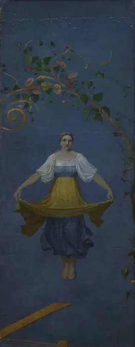 Framed Print : Country Girl on a swing. Artist: Venetsianov, Alexei Gavrilovich (1780-1847) Framed Print : Country Girl on a swing. Artist: Venetsianov, Alexei Gavrilovich (1780-1847)