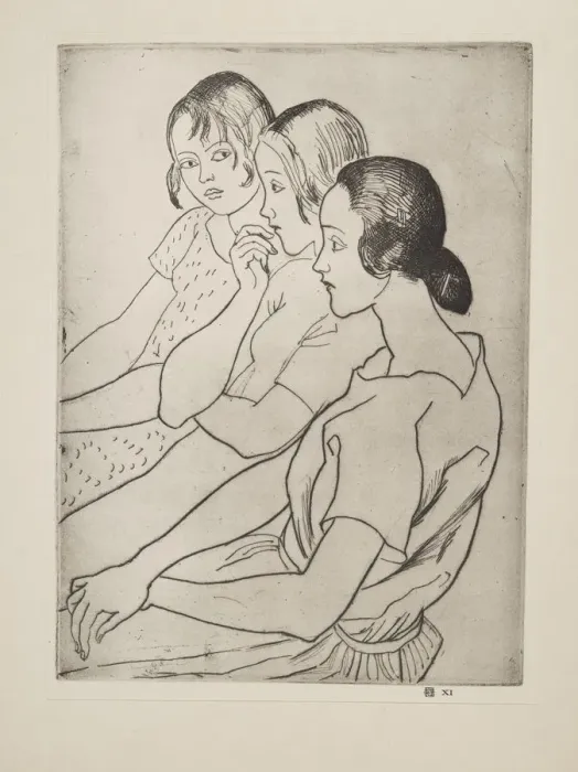 Framed Print : Country Girls, pub. 1927. Creator: Laura Knight (1877 - 1970) Framed Print : Country Girls, pub. 1927. Creator: Laura Knight (1877 - 1970)