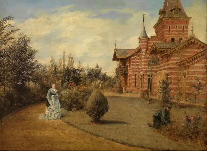 Framed Print : The Country House of Gustave Couteaux, 1871. Creator: Henri Jean Augustin de Braekeleer Framed Print : The Country House of Gustave Couteaux, 1871. Creator: Henri Jean Augustin de Braekeleer