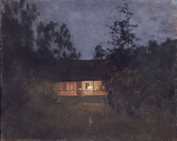 Country house at the twilight, 1890s. Artist: Levitan, Isaak Ilyich (1860-1900)