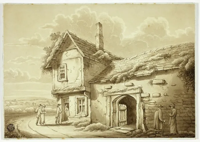 Framed Print : Country Inn, 1764 / 97. Creator: William Hodges Framed Print : Country Inn, 1764 / 97. Creator: William Hodges