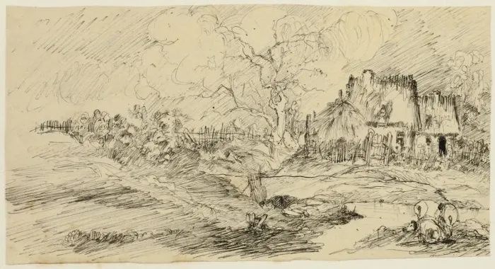 Framed Print : Country Landscape, n. d. Creator: Rodolphe Bresdin Framed Print : Country Landscape, n. d. Creator: Rodolphe Bresdin