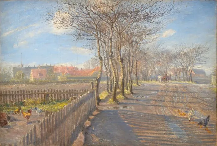 Framed Print : Country Lane with Trees. Kastrup, 1891. Creator: Theodor Esbern Philipsen