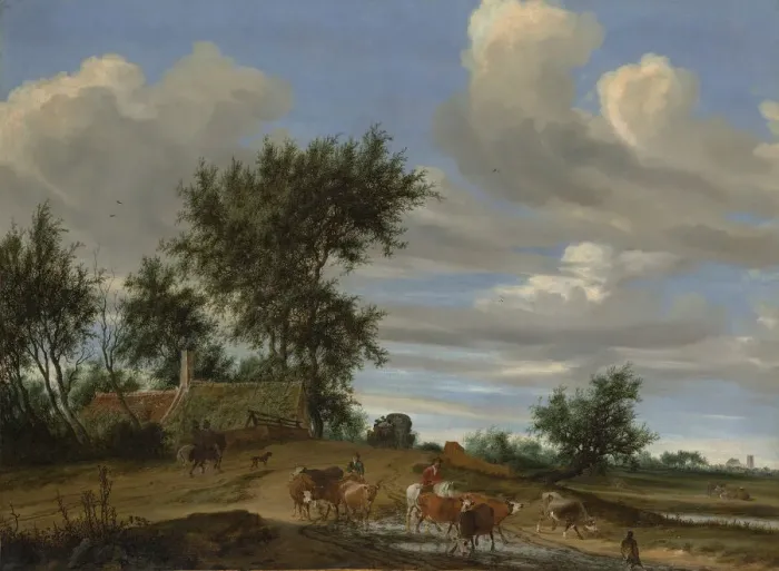 Framed Print : A Country Road, 1648. Creator: Salomon Ruysdael Framed Print : A Country Road, 1648. Creator: Salomon Ruysdael