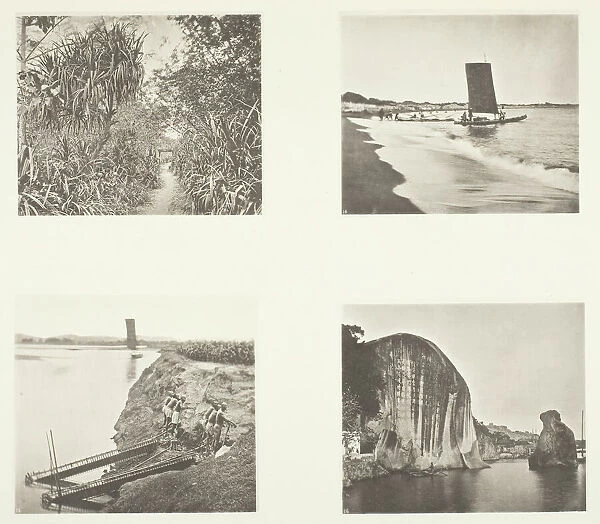 A Country Road near Taiwanfu; A Catamaran; Chain Pumps; Rock Inscriptions, Amoy, c. 1868