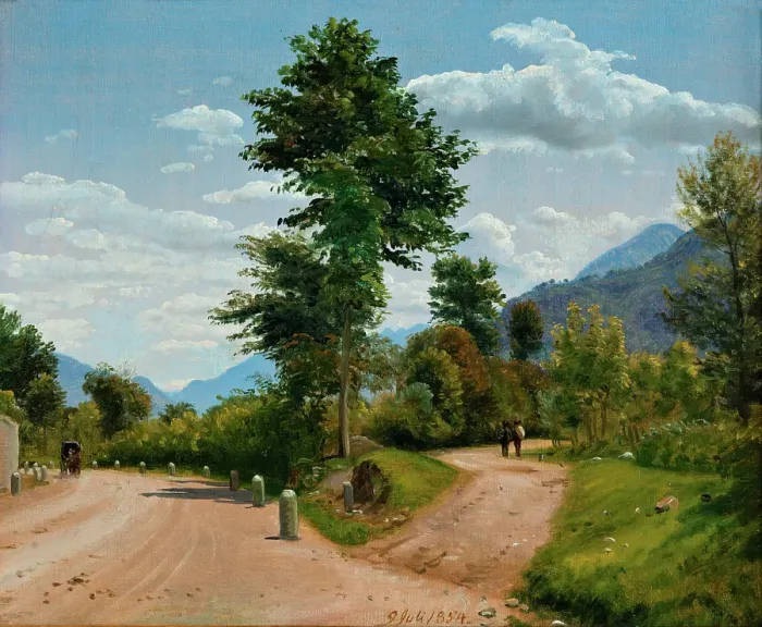 Framed Print : Country Road in the Sabine Hills, 1854. Creator: Peter Christian Thamsen Skovgaard Framed Print : Country Road in the Sabine Hills, 1854. Creator: Peter Christian Thamsen Skovgaard