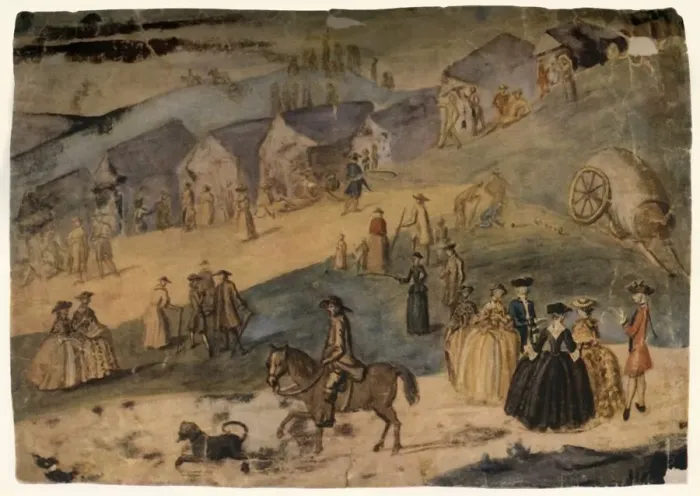 Framed Print : A Country Scene, c1750, (1934). Creator: Susanna Duncombe Framed Print : A Country Scene, c1750, (1934). Creator: Susanna Duncombe