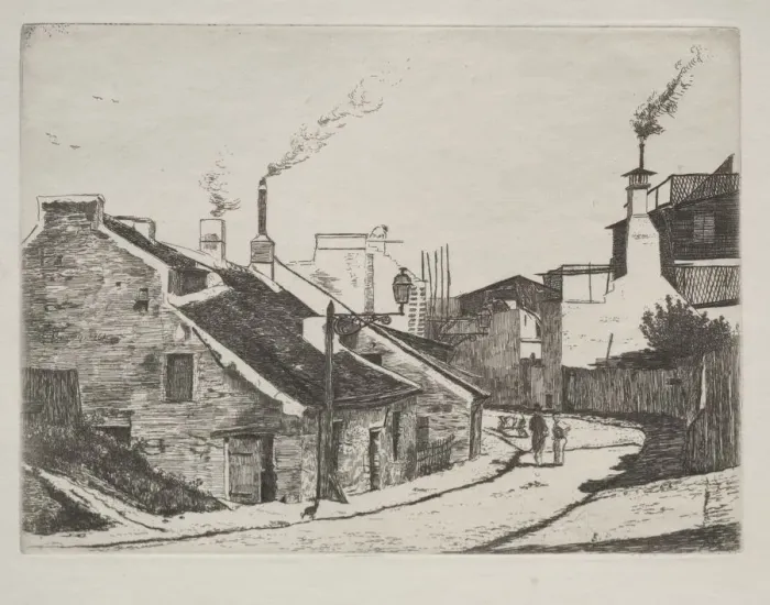 Framed Print : Country Street in Alouette, 1861. Creator: Francois Bonvin (French, 1817-1887) Framed Print : Country Street in Alouette, 1861. Creator: Francois Bonvin (French, 1817-1887)