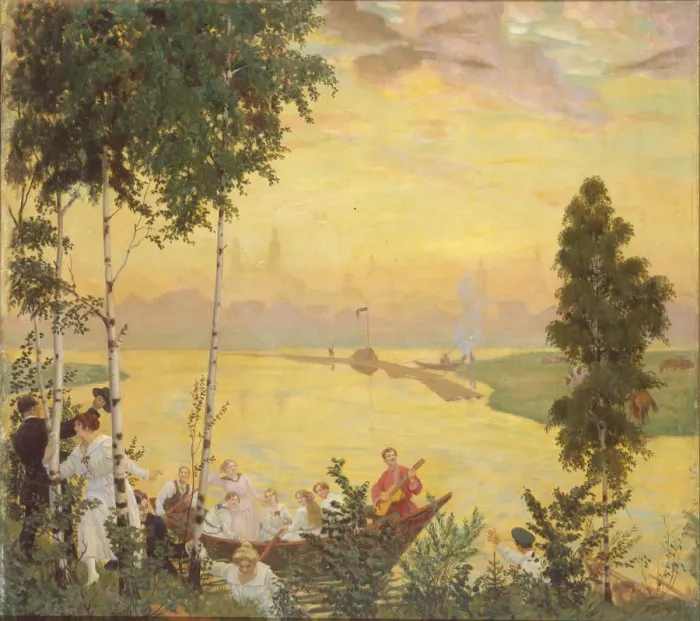 Framed Print : Country Trip, 1918. Artist: Kustodiev, Boris Michaylovich (1878-1927) Framed Print : Country Trip, 1918. Artist: Kustodiev, Boris Michaylovich (1878-1927)