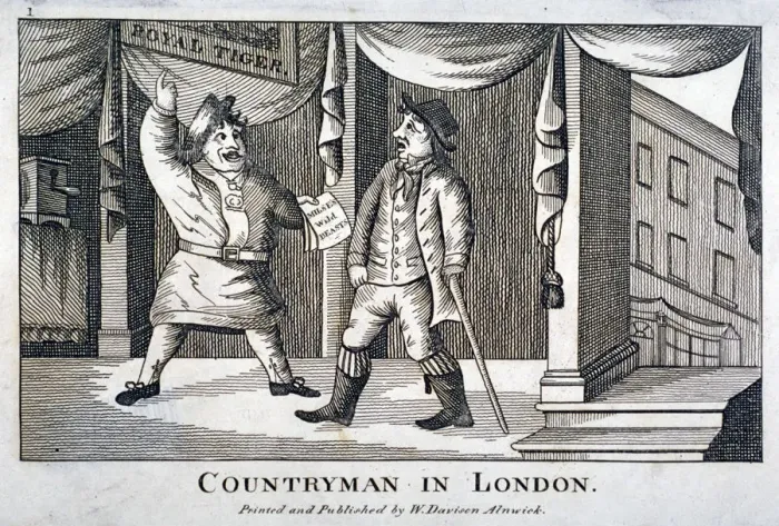 Framed Print : Countryman in London, c1800 Framed Print : Countryman in London, c1800