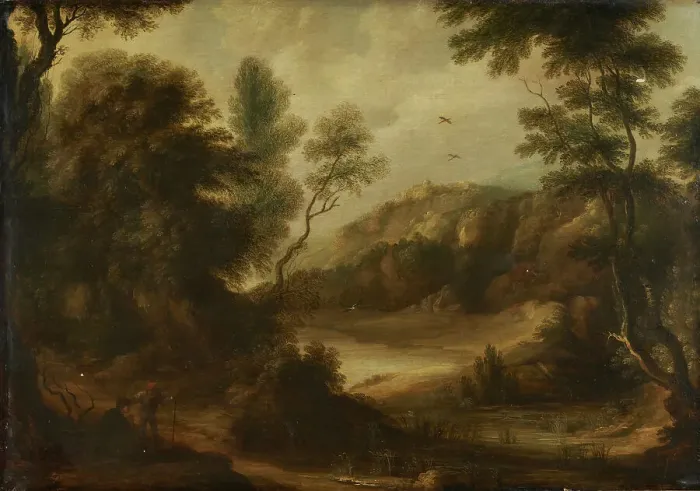 Framed Print : Countryside, between 1633 and 1637. Creator: Adriaen Brouwer Framed Print : Countryside, between 1633 and 1637. Creator: Adriaen Brouwer