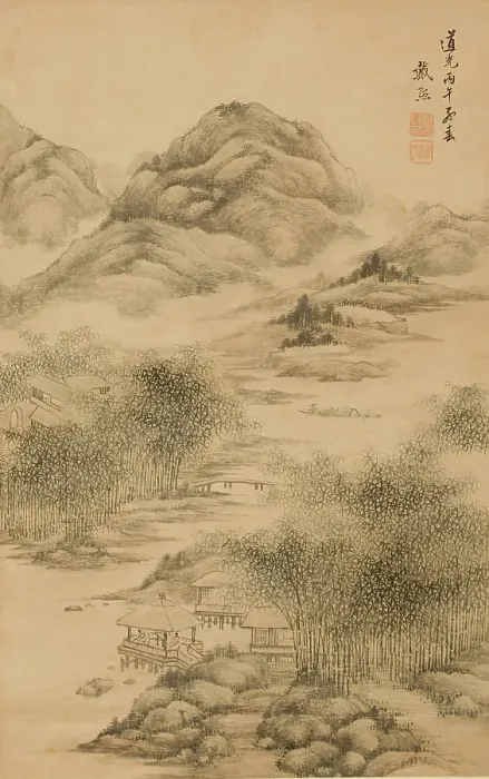 Framed Print : Countryside, 1846. Creator: Dai Xi Framed Print : Countryside, 1846. Creator: Dai Xi
