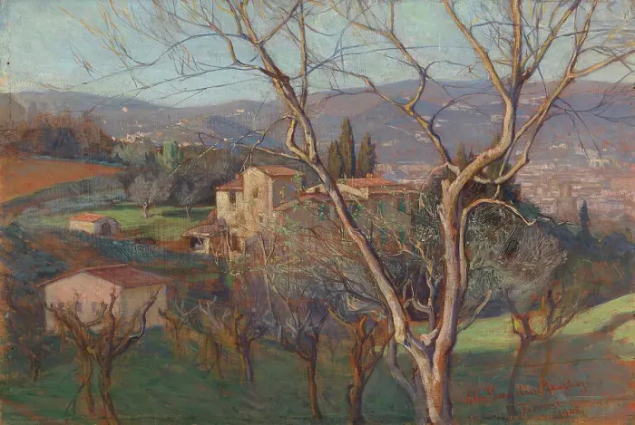 Framed Print : Countryside near Florence, 1902. Creator: Elin Danielson-Gambogi Framed Print : Countryside near Florence, 1902. Creator: Elin Danielson-Gambogi