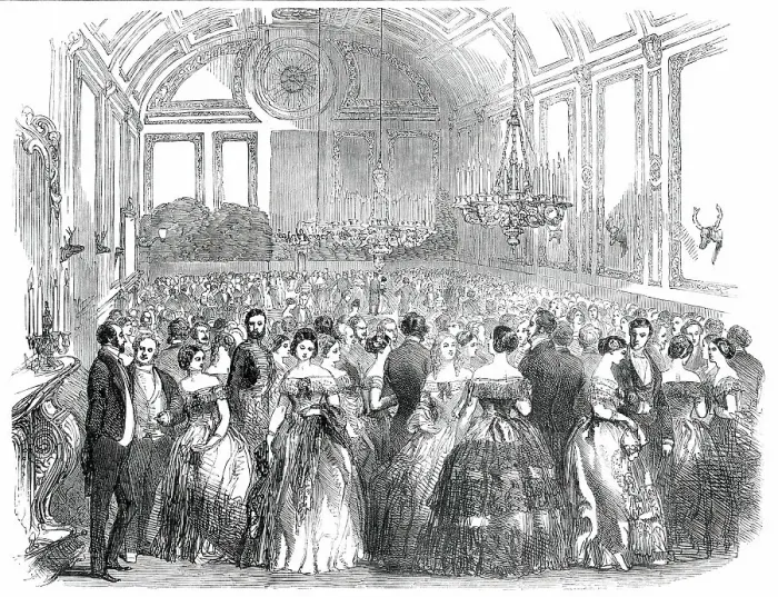 Framed Print : The County Hunt Ball, in the New Hall, at Reading, 1850. Creator: Unknown Framed Print : The County Hunt Ball, in the New Hall, at Reading, 1850. Creator: Unknown