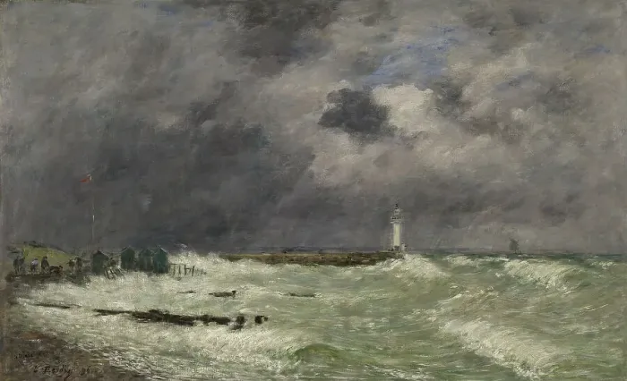 Framed Print : Coup de vent devant Frascati, Le Havre, 1896. Creator: Eugene Louis Boudin