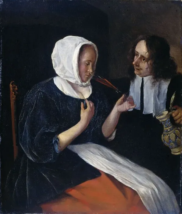 Framed Print : A couple drinking, 1660-1679. Creator: Jan Steen Framed Print : A couple drinking, 1660-1679. Creator: Jan Steen