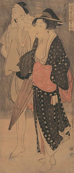 Couple in an Evening Shower... ca. 1800. Creator: Kitagawa Utamaro