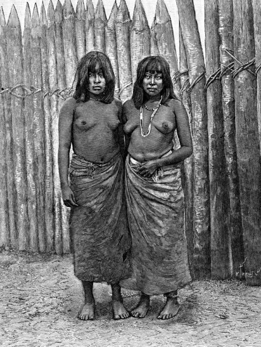 Framed Print : A couple of Gran Chaco Indian women, South America, 1895 Framed Print : A couple of Gran Chaco Indian women, South America, 1895