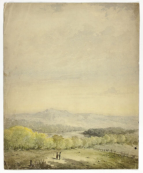 Couple Holding Hands in a Field, 1800-1899. Creator: Unknown
