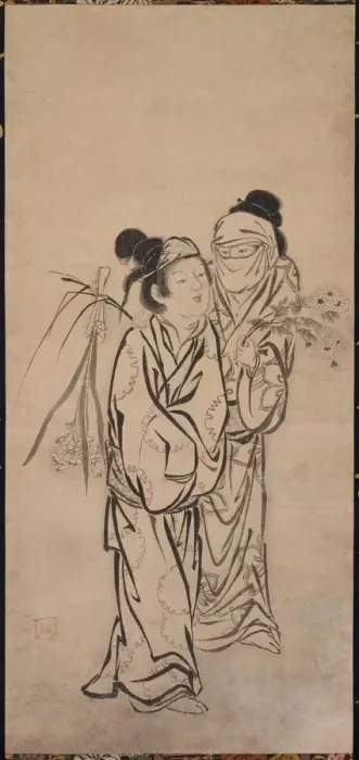 Framed Print : A Couple, late 1500s. Creator: Hasegawa Soen (Japanese) Framed Print : A Couple, late 1500s. Creator: Hasegawa Soen (Japanese)