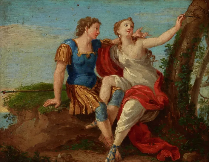 Framed Print : Couple in Love-Angelica and Medor, 2nd half of 18th century. Creator: Unknown Framed Print : Couple in Love-Angelica and Medor, 2nd half of 18th century. Creator: Unknown