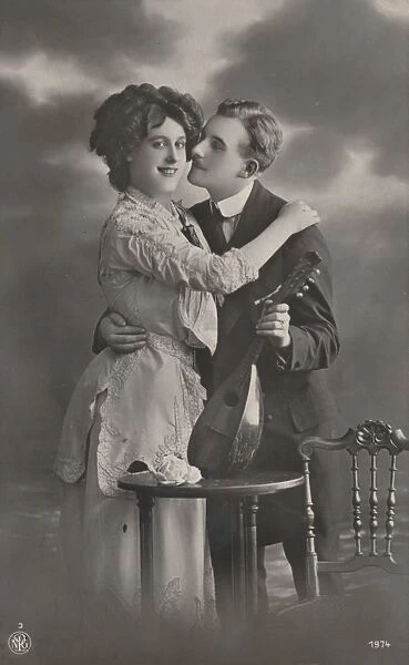 Couple with Mandolin, c1910
