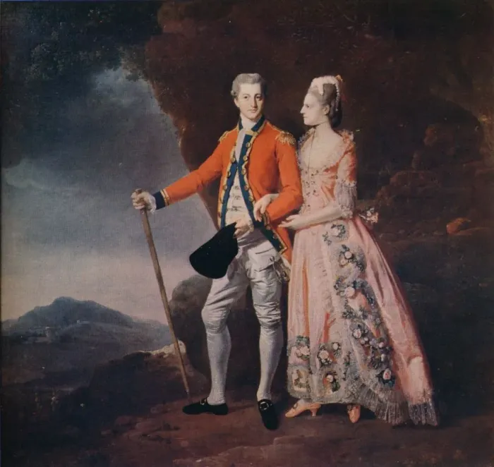 Framed Print : Couple in a Mountain Landscape, c1779. Artist: Johan Zoffany Framed Print : Couple in a Mountain Landscape, c1779. Artist: Johan Zoffany