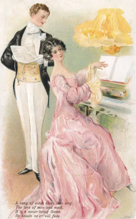 Framed Print : A couple singing a song Framed Print : A couple singing a song