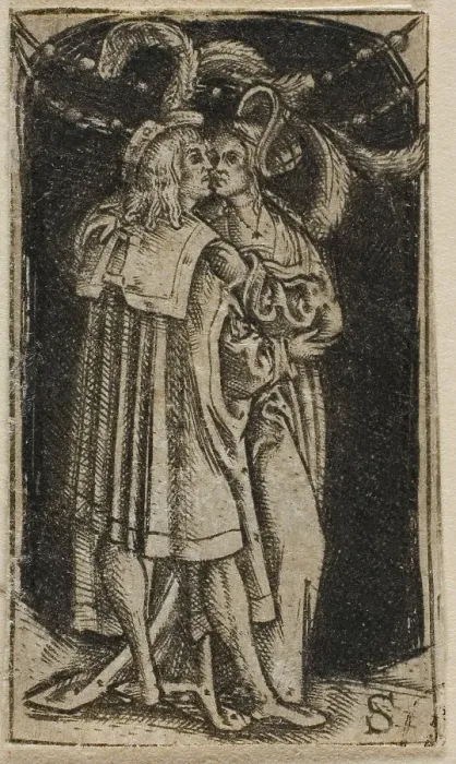 Framed Print : A Couple Standing, n.d. Creator: Master S Framed Print : A Couple Standing, n.d. Creator: Master S
