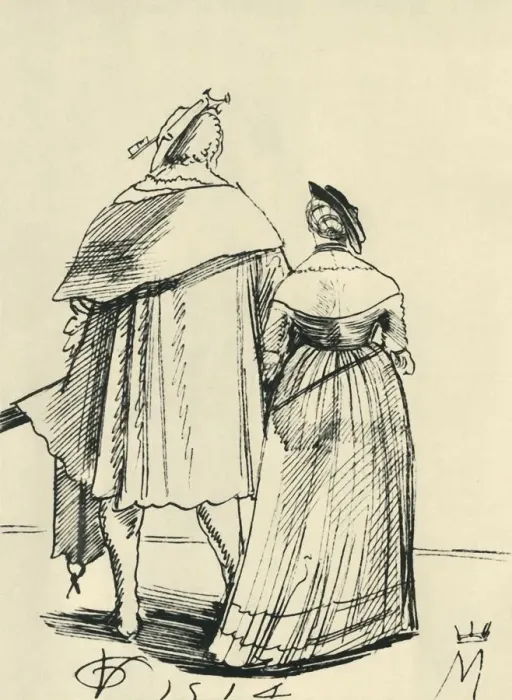 Framed Print : Couple out walking, 1514, (1943). Creator: Urs Graf Framed Print : Couple out walking, 1514, (1943). Creator: Urs Graf