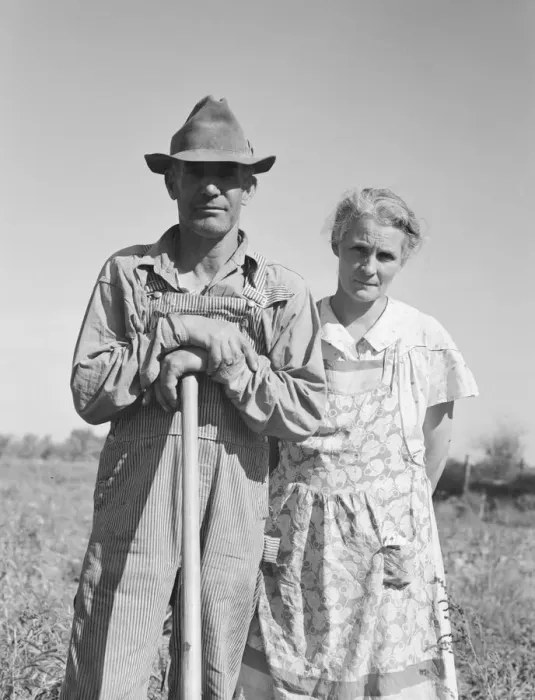 Framed Print : Couple who have raised ten children on reclaimed land... Irrigon, Morrow County, Oregon, 1939. Creator: Dorothea Lange Framed Print : Couple who have raised ten children on reclaimed land... Irrigon, Morrow County, Oregon, 1939. Creator: Dorothea Lange