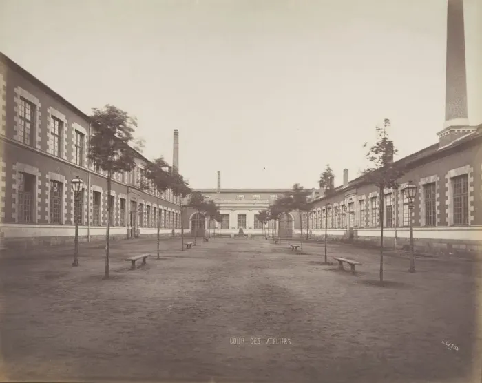 Framed Print : Cour des Ateliers, ca. 1880. Creator: Louis Lafon Framed Print : Cour des Ateliers, ca. 1880. Creator: Louis Lafon