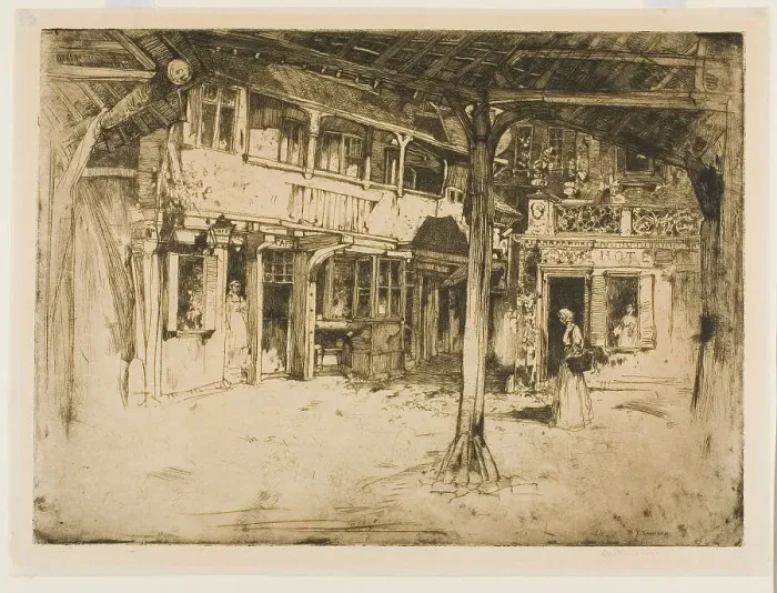 Framed Print : Cour des bons Enfants, Rouen, 1897. Creator: David Young Cameron Framed Print : Cour des bons Enfants, Rouen, 1897. Creator: David Young Cameron