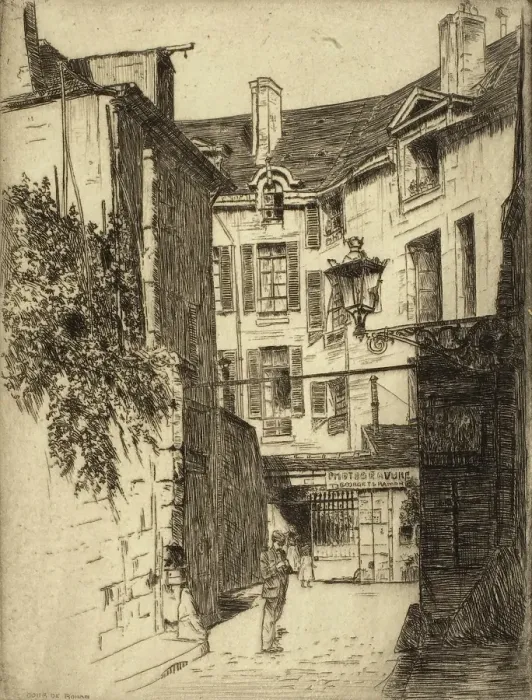Framed Print : Cour de Rohan, c1900-1938. Creator: George Charles Aid Framed Print : Cour de Rohan, c1900-1938. Creator: George Charles Aid