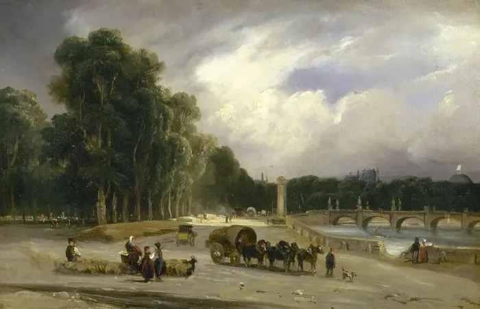 Framed Print : Cours-la-Reine, around 1828, c1828. Creator: Theodore Gudin Framed Print : Cours-la-Reine, around 1828, c1828. Creator: Theodore Gudin
