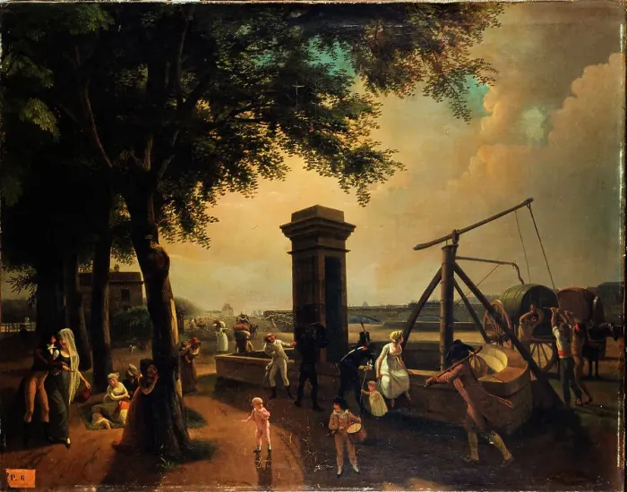 Framed Print : Cours-la-Reine market pump, 1802. Creator: Jean-Baptiste Bizard Framed Print : Cours-la-Reine market pump, 1802. Creator: Jean-Baptiste Bizard