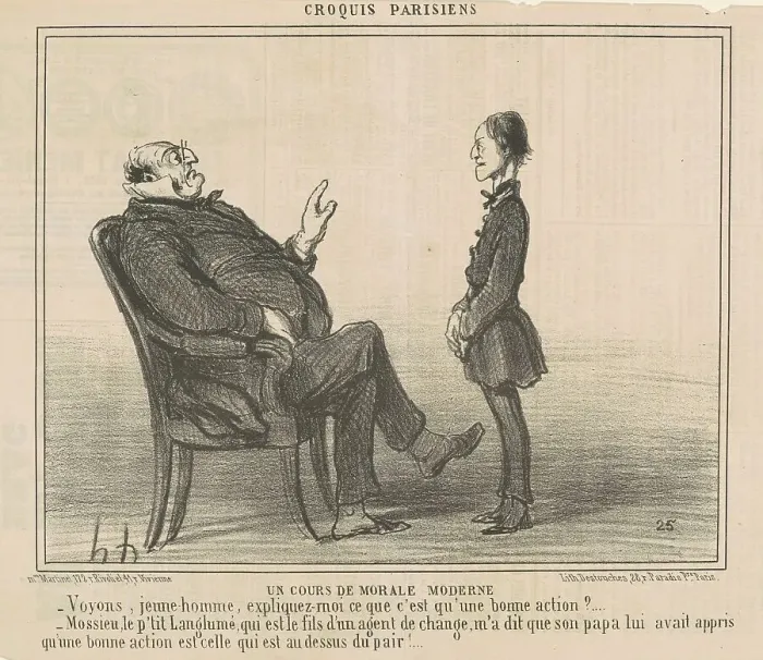 Framed Print : Un cours de morale moderne, 19th century. Creator: Honore Daumier Framed Print : Un cours de morale moderne, 19th century. Creator: Honore Daumier