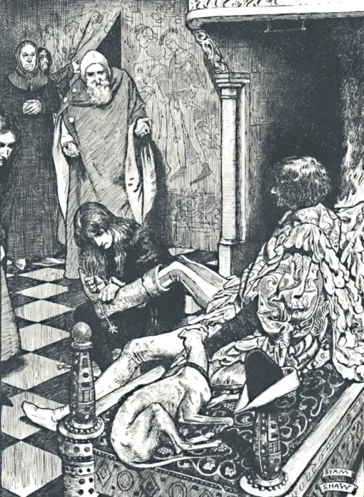 Framed Print : But This Course Did Not Please His Subjects. 1899, (1923). Artist: Byam Shaw