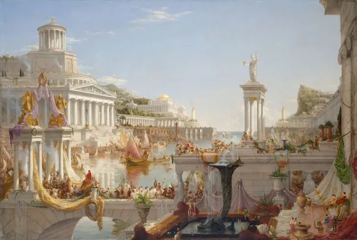 Framed Print : The Course of Empire. The Consummation of Empire, 1836. Creator: Cole, Thomas (1801-1848) Framed Print : The Course of Empire. The Consummation of Empire, 1836. Creator: Cole, Thomas (1801-1848)