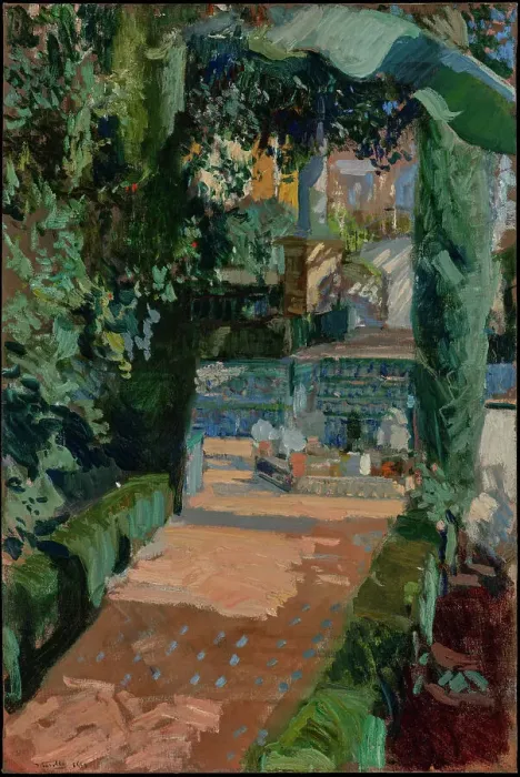 Framed Print : Court of the Dances, Alcazar, Sevilla, 1910. Creator: Joaquin Sorolla y Bastida Framed Print : Court of the Dances, Alcazar, Sevilla, 1910. Creator: Joaquin Sorolla y Bastida