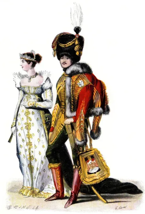 Framed Print : Court dress at the time of the French First Empire, 1807 Framed Print : Court dress at the time of the French First Empire, 1807