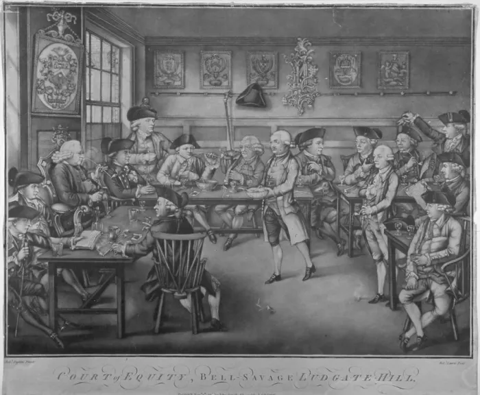 Framed Print : Court of Equity, Belle Sauvage Inn, Ludgate Hill, City of London, 1778 Framed Print : Court of Equity, Belle Sauvage Inn, Ludgate Hill, City of London, 1778