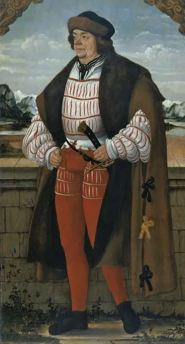 Framed Print : The Court Jester known as Knight Christoph, 1515. Artist: Wertinger, Hans, von (ca. 1465-1533) Framed Print : The Court Jester known as Knight Christoph, 1515. Artist: Wertinger, Hans, von (ca. 1465-1533)
