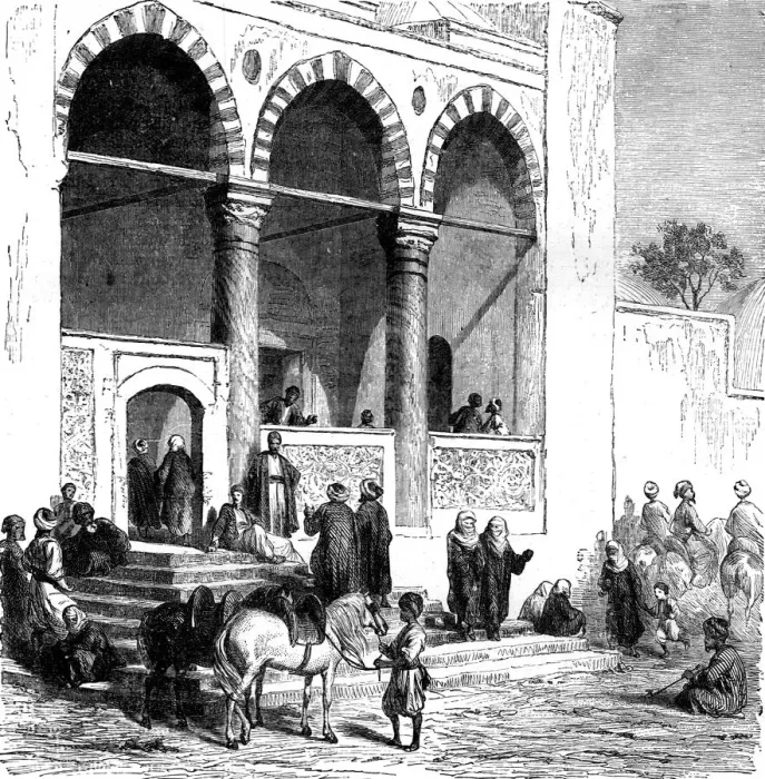 Framed Print : A Court of Justice, Fez; Visit to the Sultan of Morocco, at Fez, in the spring of 1871, 1871. Creator: T. Blackmore Framed Print : A Court of Justice, Fez; Visit to the Sultan of Morocco, at Fez, in the spring of 1871, 1871. Creator: T. Blackmore