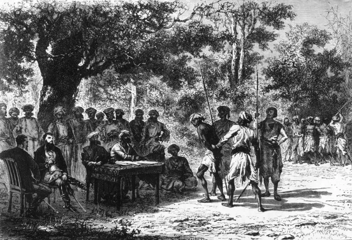 Framed Print : A Court of Justice in the Jungle, c1891. Creator: James Grant Framed Print : A Court of Justice in the Jungle, c1891. Creator: James Grant