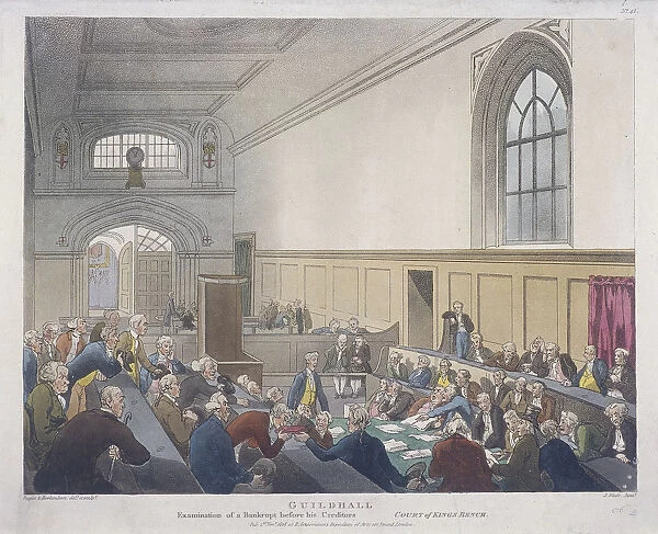 Court of Kings Bench, Guildhall, London, 1808. Artist: J Bluck