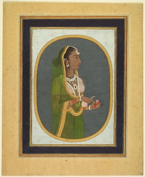Court lady pouring wine, c. 1760. Creator: Muhammad Rizavi Hindi (Indian, active mid-1700s)
