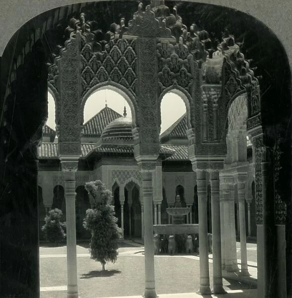 Court of the Lions, Alhambra Palace, Granada, Spain, c1930s. Creator: Unknown